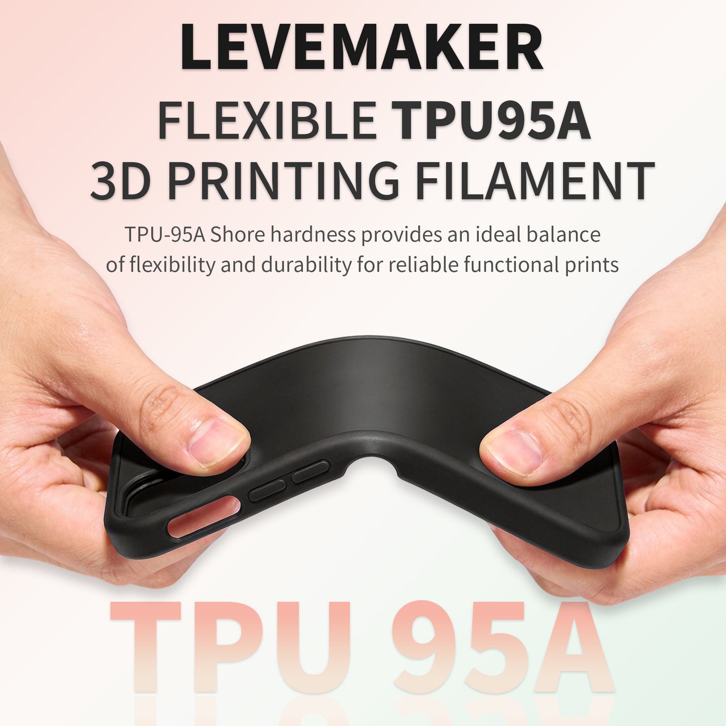 LEVEMAKER TPU 95A 3D Filament 1.75MM 1KG- High Elasticity & Tear Resistance