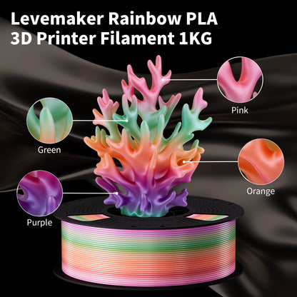 LEVEMAKER Rainbow PLA Series 3D Printing Filament 1.75MM 1KG