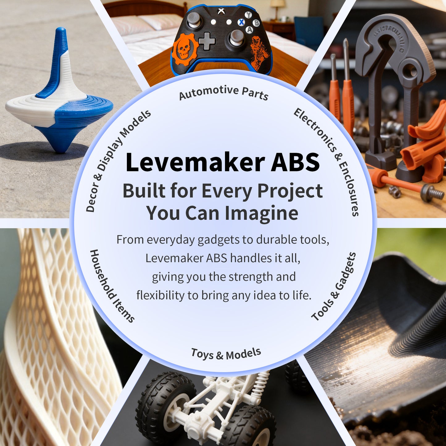 LEVEMAKERE High-Impact ABS 3D Printer Filament 1KG | 1.75mm Professional Grade
