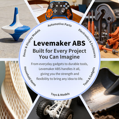 LEVEMAKERE High-Impact ABS 3D Printer Filament 1KG | 1.75mm Professional Grade