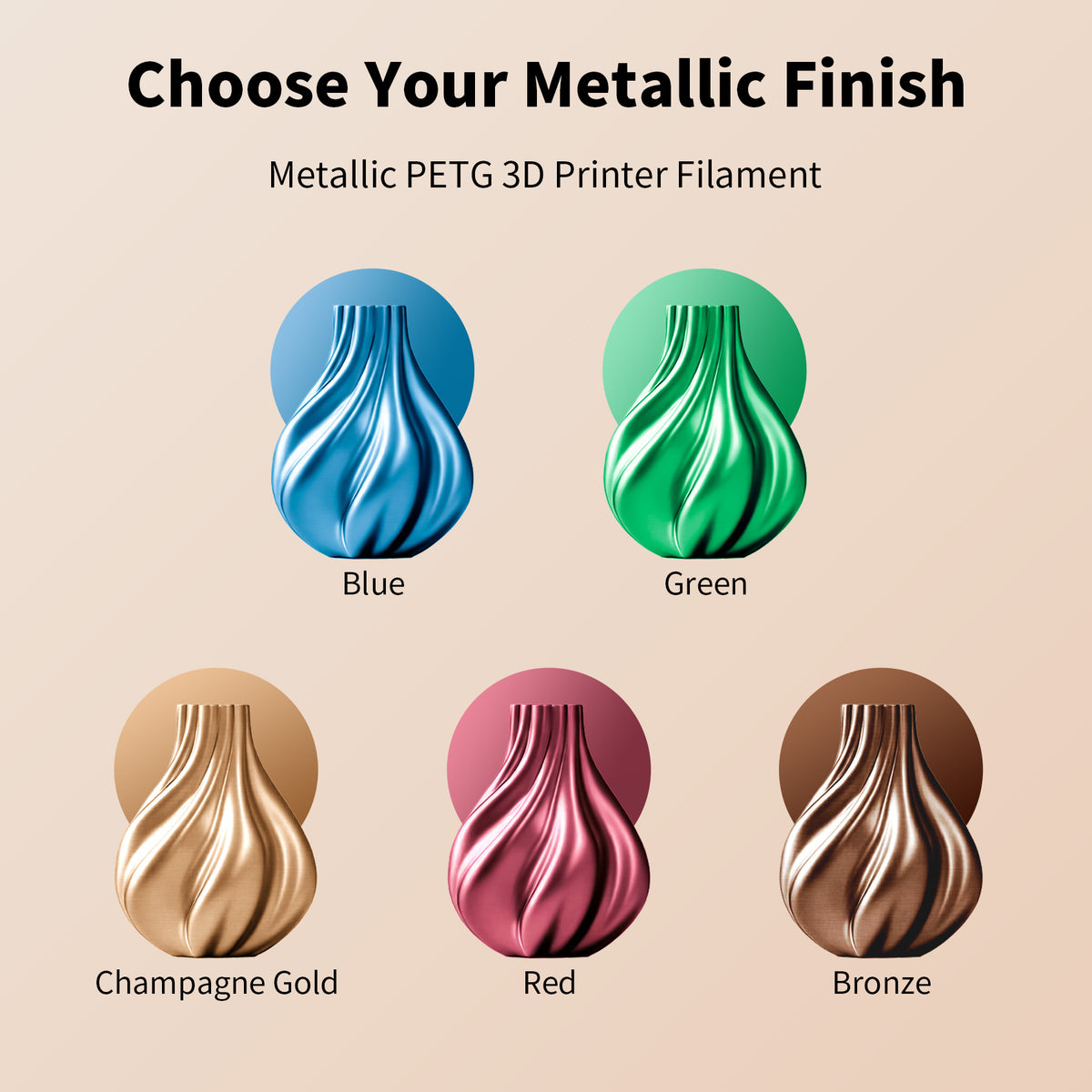 LEVEMAKER  Metallic PETG  3D Printer Filament 1.75mm 10kg--Bundled Sales