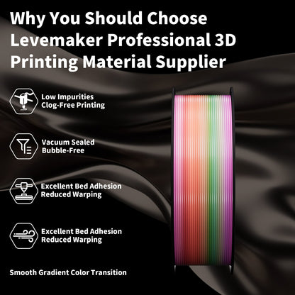 LEVEMAKER Rainbow PLA Series 3D Printing Filament 1.75MM 1KG
