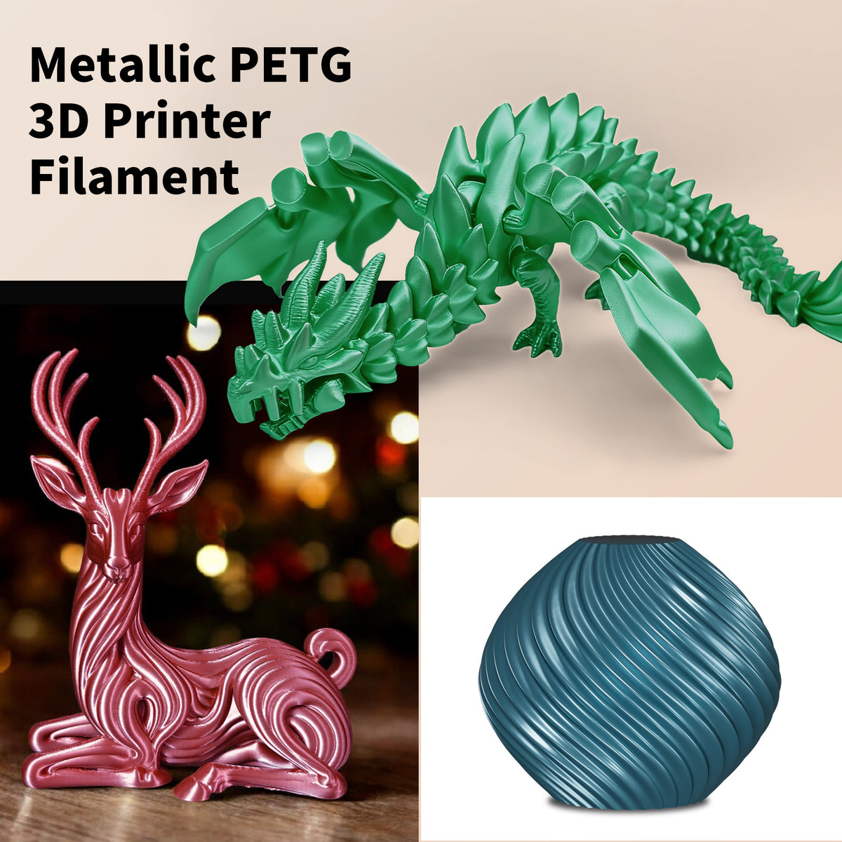 LEVEMAKER  Metallic PETG  3D Printer Filament 1.75mm 10kg--Bundled Sales