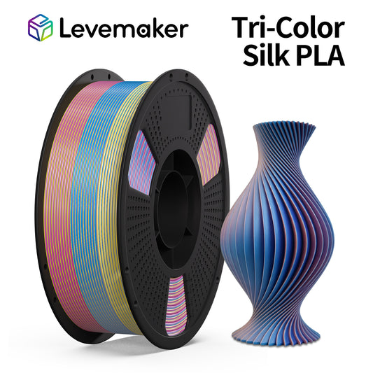 LEVEMAKER Tri-Color Silk PLA 3D Printing Filament 1.75MM 1KG