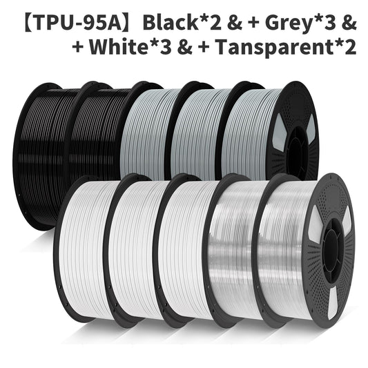 LEVEMAKER TPU 95A 3D Filament 1.75MM 1KG- High Elasticity & Tear Resistance 10KG--Bundled Sales