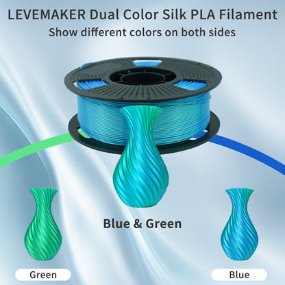 LEVEMAKER Dual-color Silk PLA 3D Printing Filament  1.75MM 1KG--Silk + Color Blend
