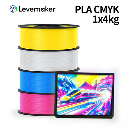 LEVEMAKER PLA CMYK 3D Printer Filament Bundle 1.75mm (4x1kg Set) for Multi-Color Lithophane