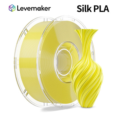 LEVEMAKER PLA Silk 3D Printer Filament 1.75mm, Shiny Silky Glossy Finish, High Speed 300mm/s Compatible with Bambu Lab / Creality