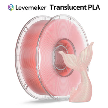 LEVEMAKER PLA Translucent 3D Printer Filament 1.75mm Semi-Transparent Clear PLA for Light Diffusion & Lampshades, Compatible with Bambu Lab / Creality (1kg / 2.2lbs)