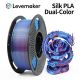 LEVEMAKER Dual-color Silk PLA 3D Printing Filament  1.75MM 1KG--Silk + Color Blend