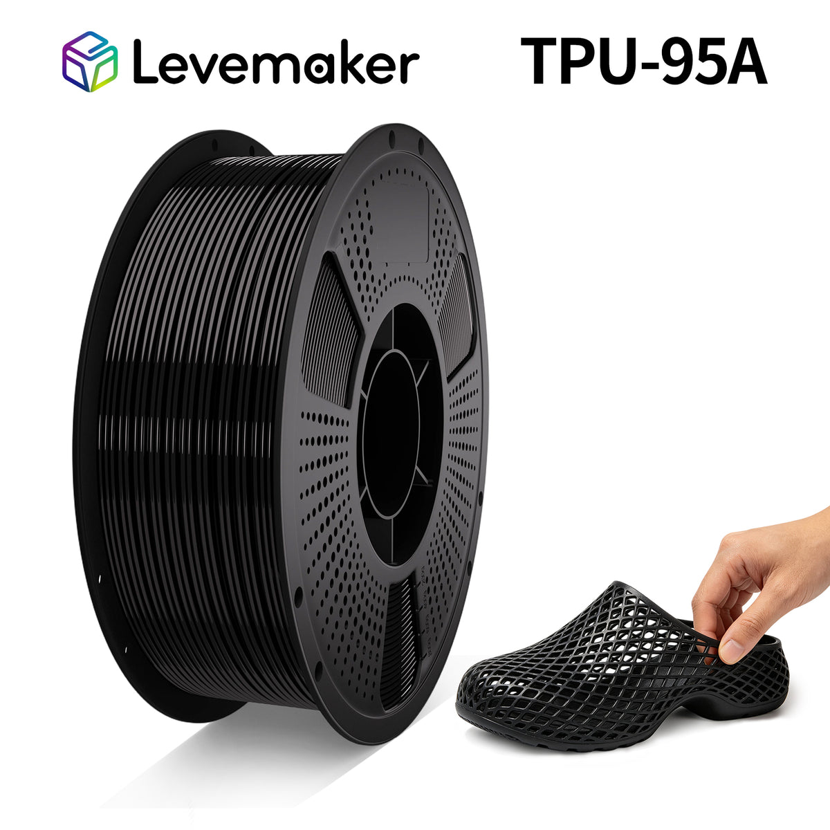 LEVEMAKER TPU 95A 3D Filament 1.75MM 1KG- High Elasticity & Tear Resistance