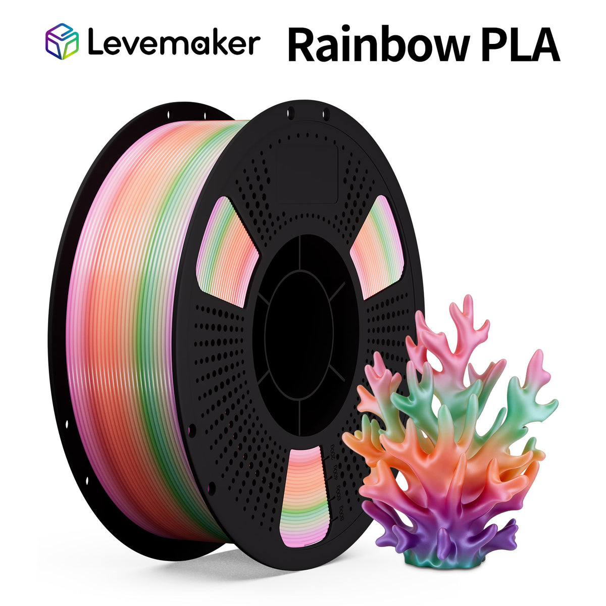 LEVEMAKER Rainbow PLA Series 3D Printing Filament 1.75MM 1KG